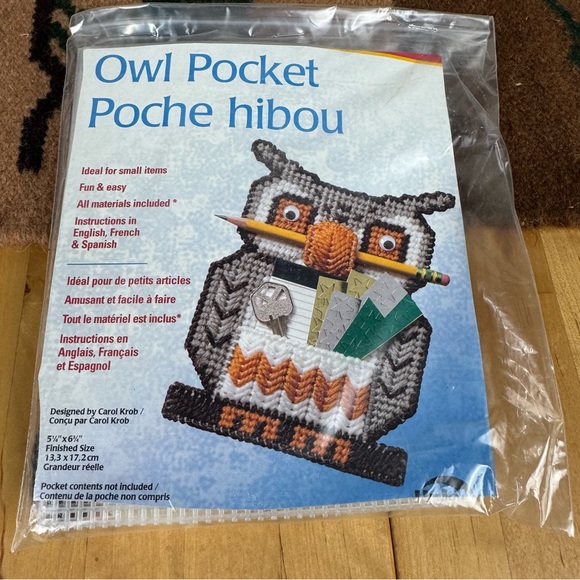 NEW Vintage Carol Krob Yarn Craft Owl Pocket - Picture 2 of 5